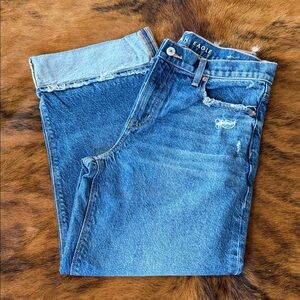 American Eagle Women’s Stovepipe Distressed Blue Jeans